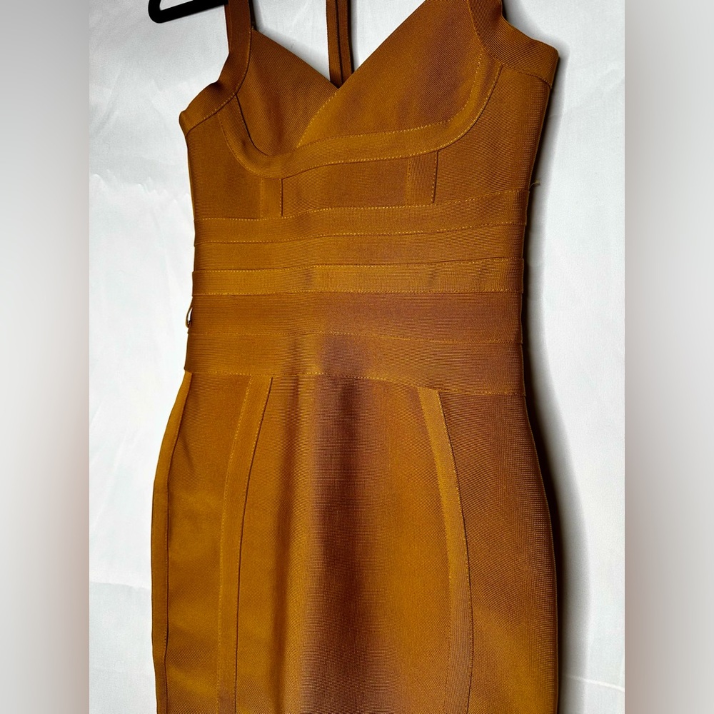 House of CB bandage yellow/gold dress
